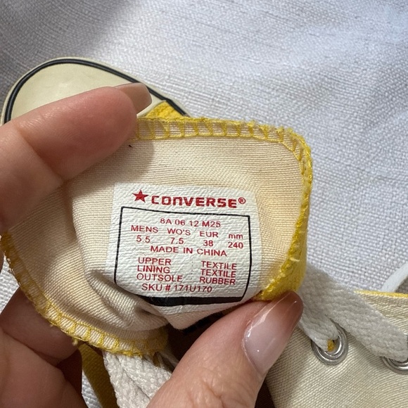 Converse Yellow High-Top Sneakers vintage lemon yellow hi tops - Picture 11 of 11